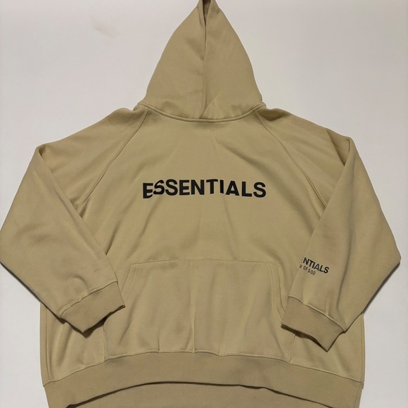 Fear of God Essentials Other - Fear of God Essentials Hoodie Beige Tan Logo Pullover Mens Size L Large